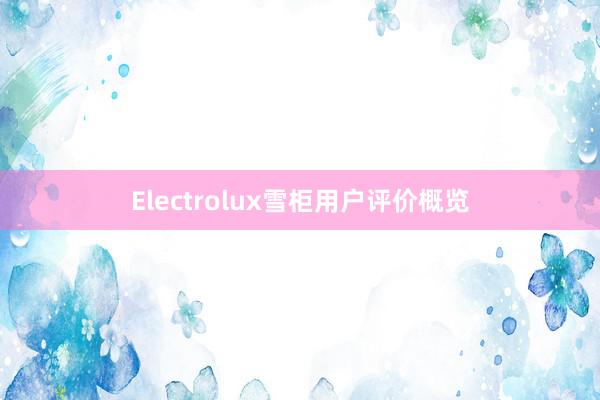 Electrolux雪柜用户评价概览